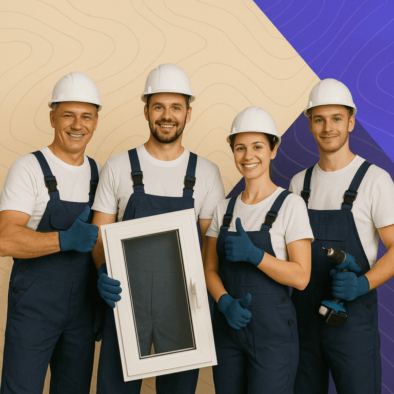 zespół montujący drzwi i okna